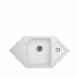 Metalac  xDiamond bela 960x510 Ø90 ugradna ugaona sudopera