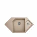 Metalac  xDiamond šampanj 960x510 Ø90  ugradna ugaona sudopera