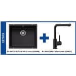 BLANCO ROTAN 500-U CRNA+MILA CRNA MAT slavina set